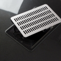Mesa de manicura para esteticista negra con aspirador y superficie de cristal Glamos Elección