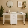 Mesa de esteticista y manicura compacta con doble mesa y ruedas Dabol Venta