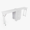 Mesa de esteticista y manicura compacta con doble mesa y ruedas Dabol Rebajas