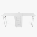 Mesa de esteticista y manicura compacta con doble mesa y ruedas Dabol Descueto
