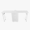 Mesa de esteticista y manicura compacta con doble mesa y ruedas Dabol Descueto