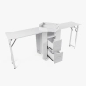 Mesa de esteticista y manicura compacta con doble mesa y ruedas Dabol Oferta