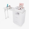 Mesa de esteticista y manicura compacta con doble mesa y ruedas Dabol Características