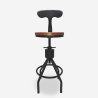 Taburete vintage industrial ajustable para barra de cocina con respaldo Junt Oferta