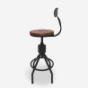 Taburete vintage industrial ajustable para barra de cocina con respaldo Junt Rebajas