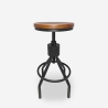 Taburete de bar industrial de madera y metal ajustable con tornillo de rosca Skiv Promoción