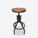 Taburete de bar industrial de madera y metal ajustable con tornillo de rosca Skiv Oferta