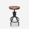 Taburete de bar industrial de madera y metal ajustable con tornillo de rosca Skiv Oferta