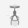 Taburete de bar industrial de madera y metal ajustable con tornillo de rosca Skiv Rebajas
