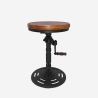 Taburete vintage de bar estilo industrial ajustable con manivela Zunor Promoción