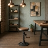 Taburete vintage de bar estilo industrial ajustable con manivela Zunor Venta