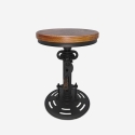 Taburete vintage de bar estilo industrial ajustable con manivela Zunor Rebajas