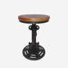 Taburete vintage de bar estilo industrial ajustable con manivela Zunor Rebajas