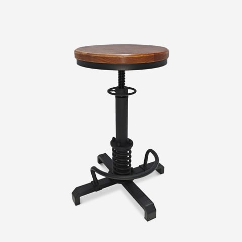 Taburete de bar ajustable con tornillo de rosca estilo industrial vintage Helix Promoción