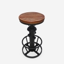 Taburete vintage industrial de bar ajustable con reposapiés Ziblo Oferta
