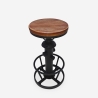 Taburete vintage industrial de bar ajustable con reposapiés Ziblo Oferta