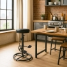 Taburete de bar y pub estilo industrial de polipiel con pedales Glint Venta