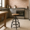 Taburete ajustable con tornillo de rosca de madera y metal estilo industrial vintage Vont Venta