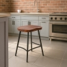 Taburete industrial de madera y metal vintage para isla de cocina Lumax Venta