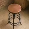 Taburete de bar vintage industrial ajustable con reposapiés Klom Rebajas
