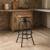 Taburete de bar vintage industrial ajustable con reposapiés Klom Venta