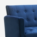 Sofá cama clic clac moderno de 3 plazas de terciopelo con patas doradas Caullae Características