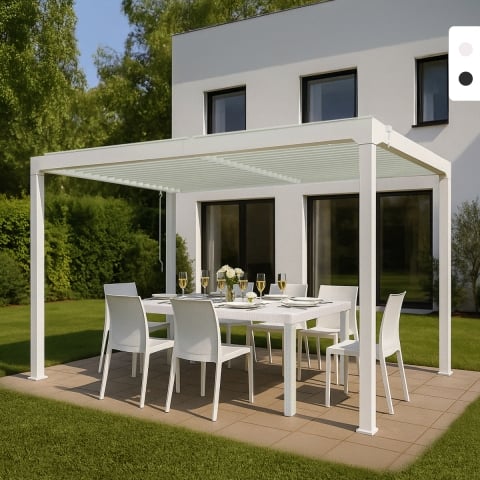 Pérgola bioclimática 3x4 m para jardín de aluminio manual Trinidad Promoción