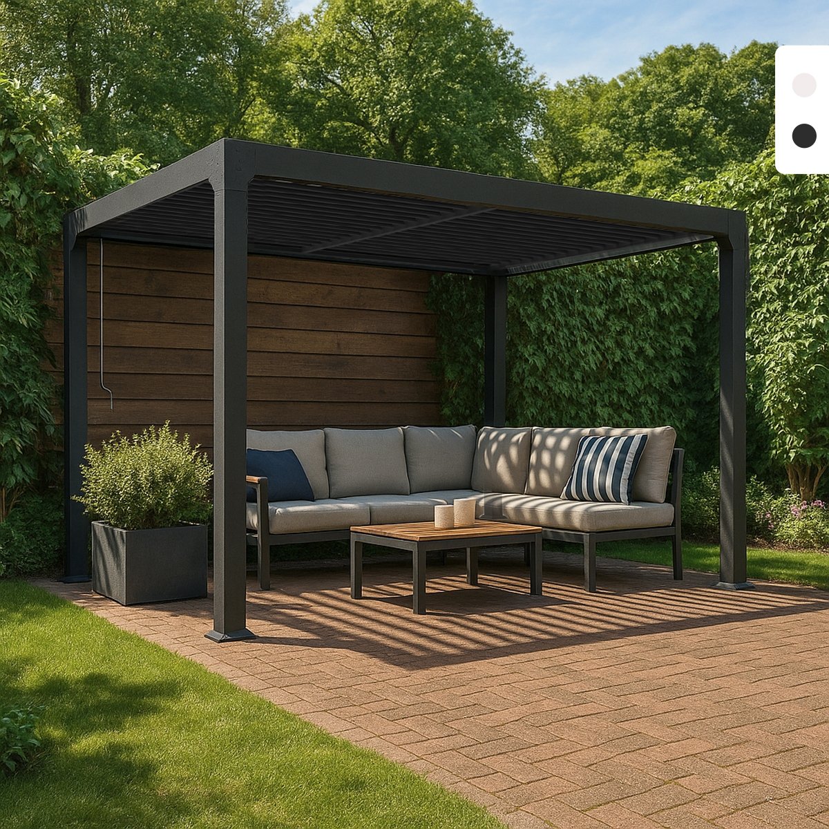 Pérgola bioclimática 3x4 m para jardín de aluminio manual Trinidad