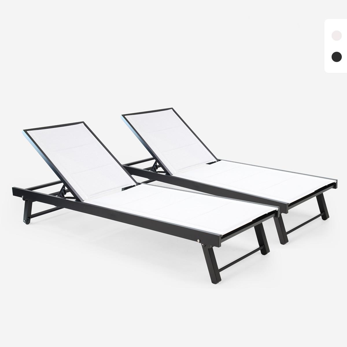 Stock 2 tumbonas para el jardín con ruedas ajustables de aluminio Rimini Catálogo