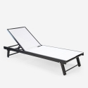 Stock 2 tumbonas para el jardín con ruedas ajustables de aluminio Rimini 