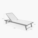 Stock 4 tumbonas para jardín y piscina de aluminio con ruedas Rimini 