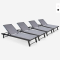 Stock 4 tumbonas para jardín y piscina de aluminio con ruedas Rimini Promoción