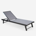 Stock 4 tumbonas para jardín y piscina de aluminio con ruedas Rimini Coste