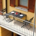 Set mesa 50x100 cm y 2 sillas plegables de hierro Balcony Venta