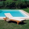 Tumbona de jardín de teca con ruedas y mesa extraíble Carloforte Venta