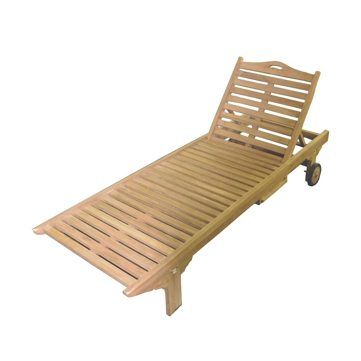 Tumbona de jardín de teca con ruedas y mesa extraíble Carloforte Promoción Tumbona de jardín de teca con ruedas y mesa extraíble Carloforte Promoción