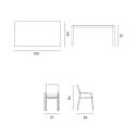 Set de exterior con mesa de vidrio y 4 sillas Tarquinia 
