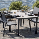 Set de exterior con mesa de vidrio y 4 sillas Tarquinia Promoción