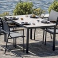 Set de exterior con mesa de vidrio y 4 sillas Tarquinia Promoción