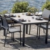 Set de exterior con mesa de vidrio y 4 sillas Tarquinia Promoción