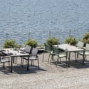 Set de exterior con mesa de vidrio y 4 sillas Tarquinia 