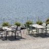 Set de exterior con mesa de vidrio y 4 sillas Tarquinia 