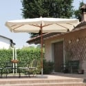 Sombrilla de jardín rectangular 3x4 con mástil central de madera Seyram Venta