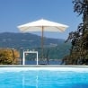 Parasol de jardín 3x3m con poste central de bambú resistente al viento Khumat Venta