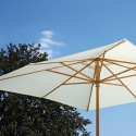 Parasol de jardín 3x3m con poste central de bambú resistente al viento Khumat Rebajas