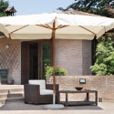Sombrilla de madera rectangular 3x4 ecru antiviento Olushe Venta