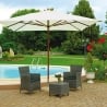 Sombrilla de jardín con mástil central de madera 3x3 Zamoti Venta