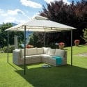 Gazebo de jardín de hierro 3x3 color ecru antracita Illinois Venta