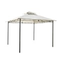 Gazebo de jardín de hierro 3x3 color ecru antracita Illinois Promoción