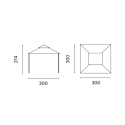 Gazebo de jardín de hierro 3x3m con mosquiteras Oregon Descueto